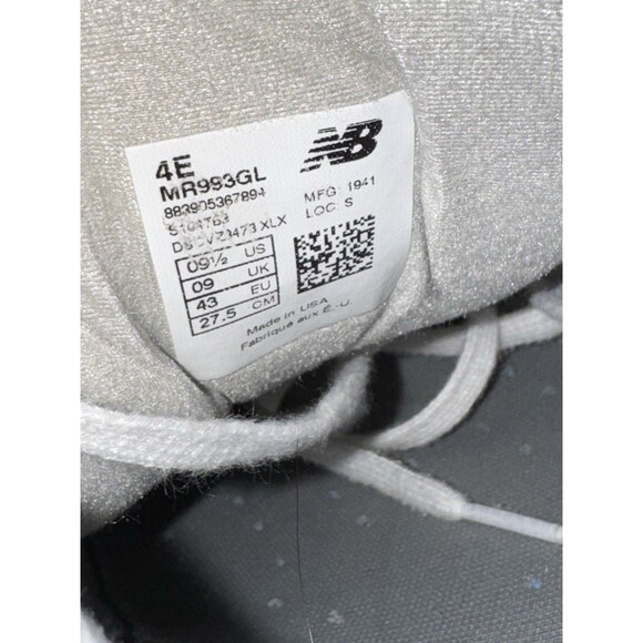 Size 9.5 4E- New Balance 993 Gray White - Picture 7 of 7